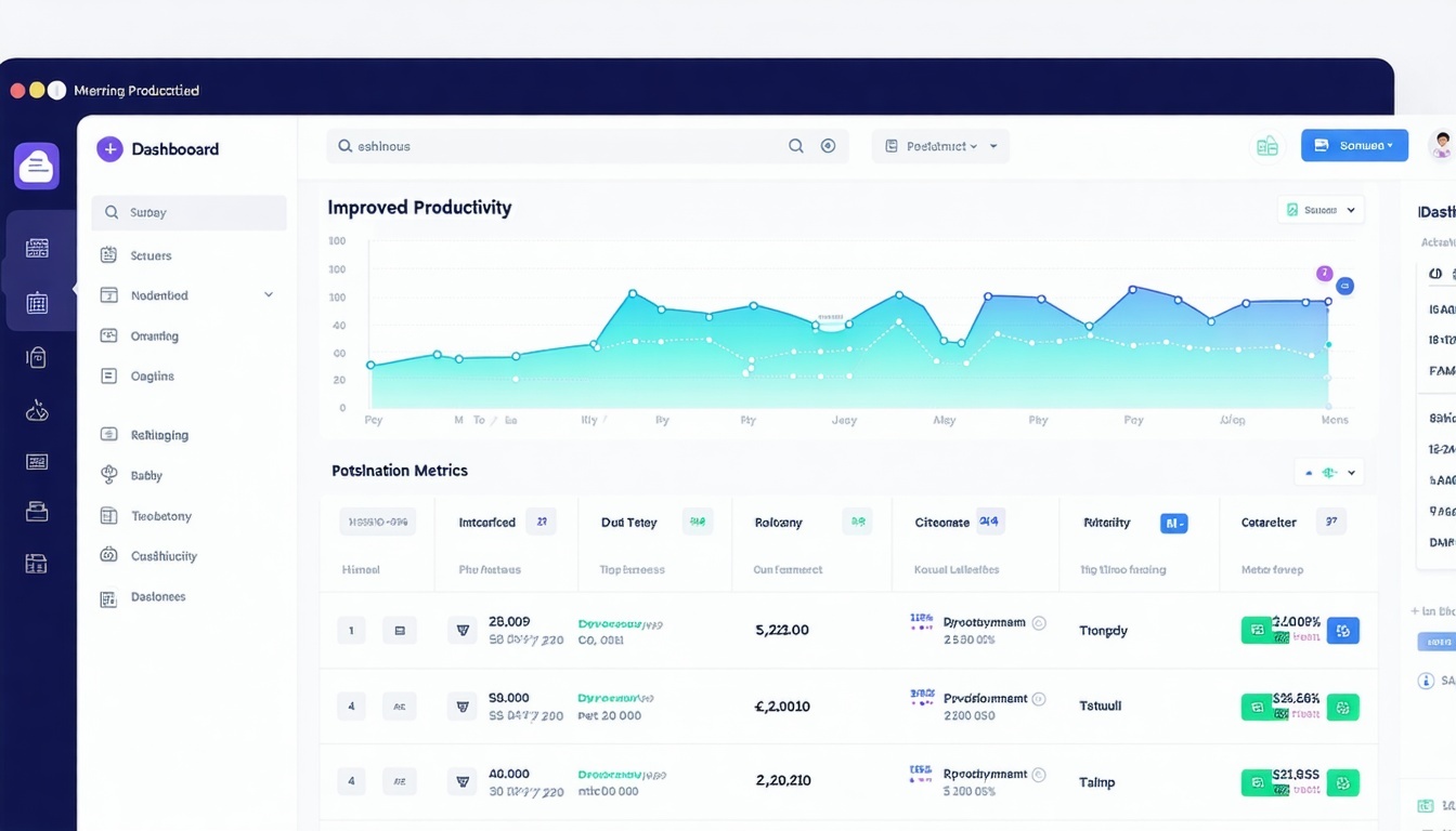 Dashboard displaying improved productivity metrics